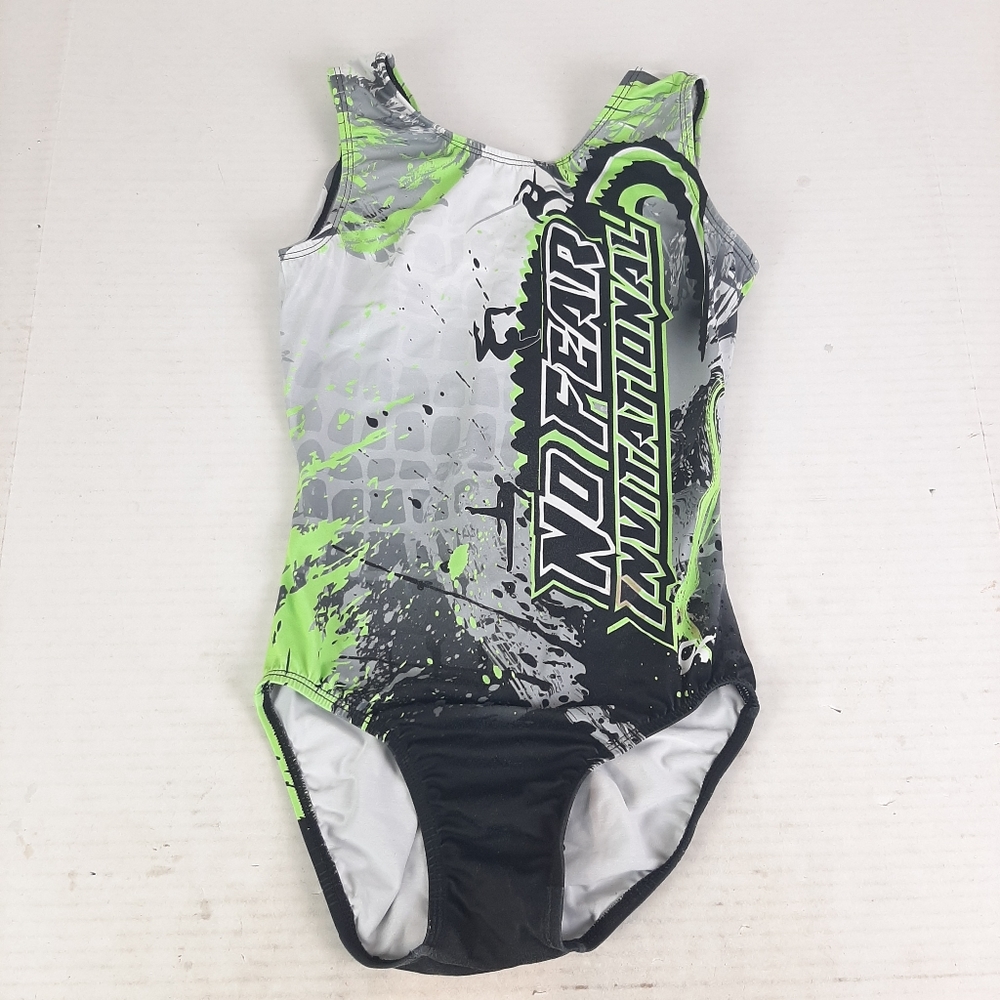 🔥"No Fear Invitational" gymnastics leotard by Elite Sportswear Size Large? c2